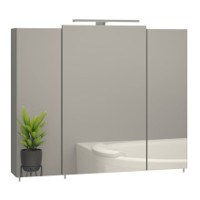 Дзеркало у ванну з шафкою 80 см ЕВЕРЕСТ з підсвіткою 30, сіра (MV0000920)